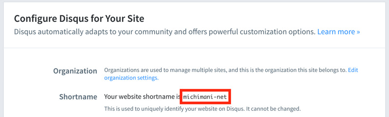 Disqus short name