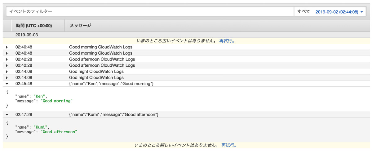 CloudWatch Logs JSON