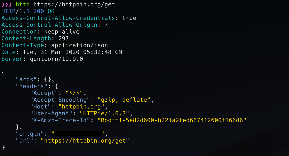 HTTPie coloring output