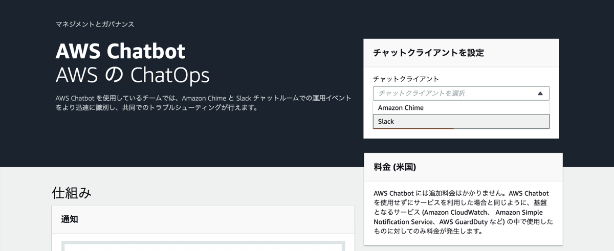 AWS Chatbot dashboard