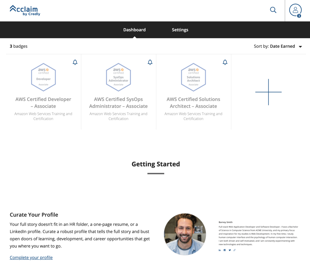Dashboard of Acclaim