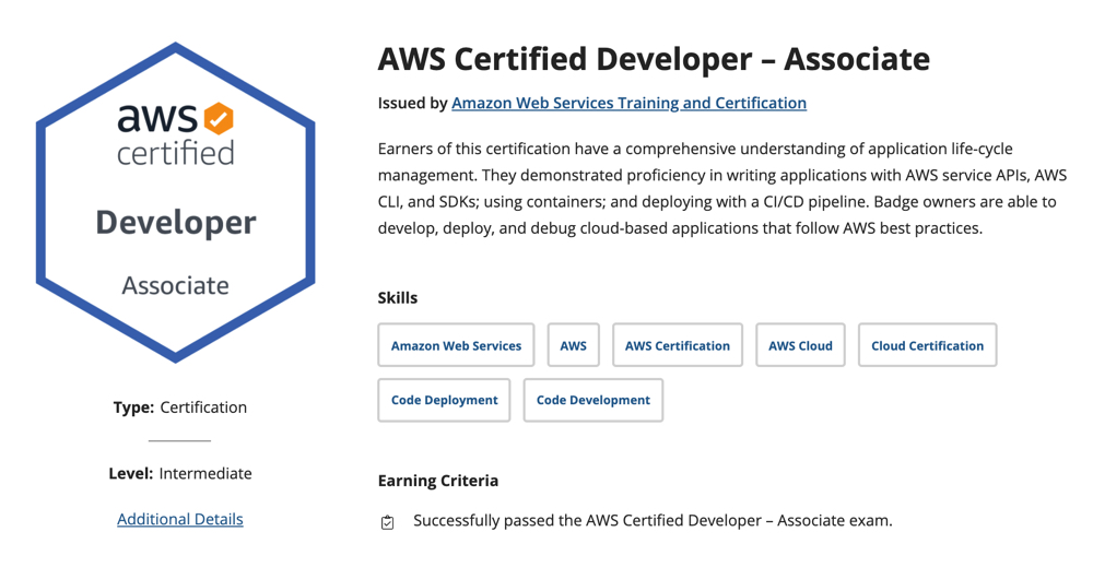 about AWS degital badge 1