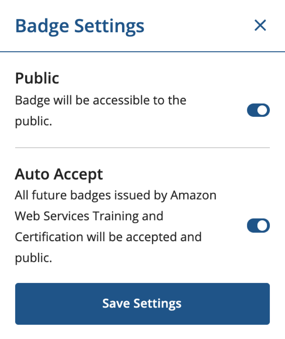 Accept AWS degital badge 2