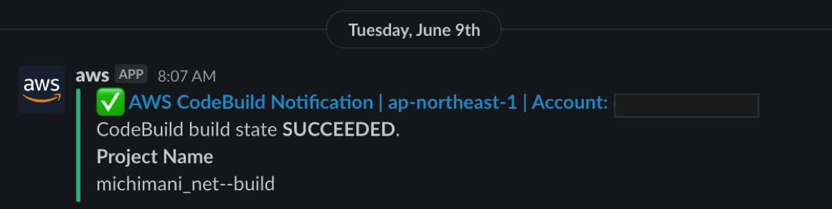 notify to Slack via AWS Chatbot