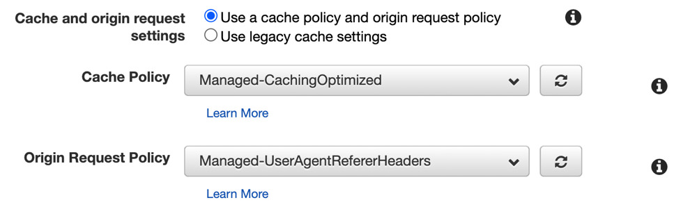 CloudFront setting policy