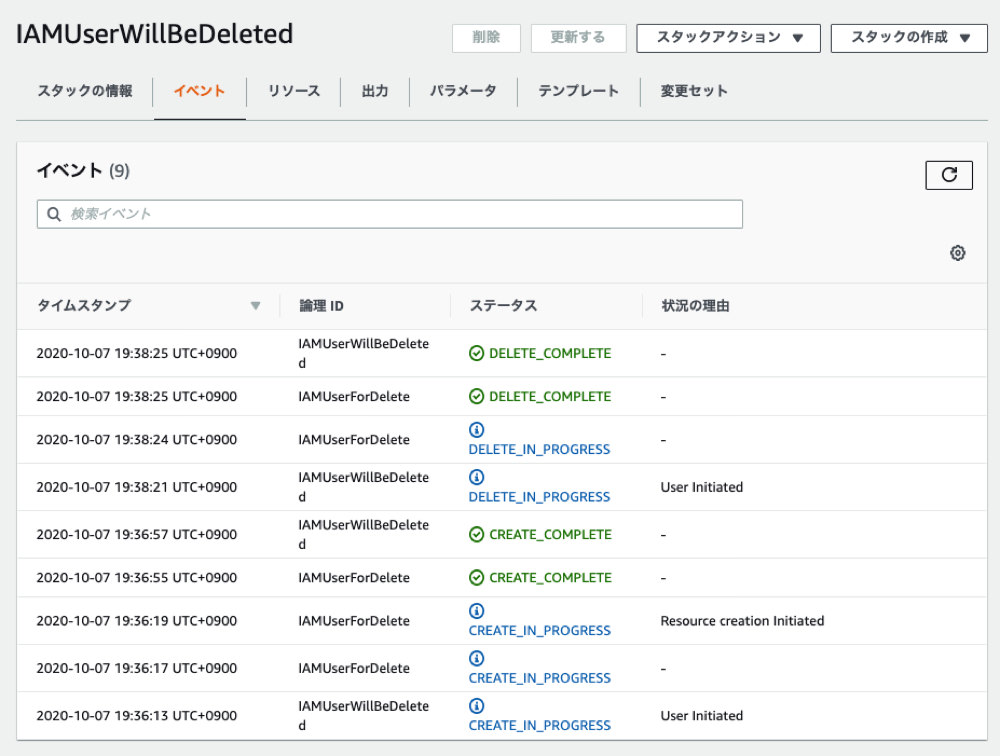 delete IAM user by deleteing CFn stack