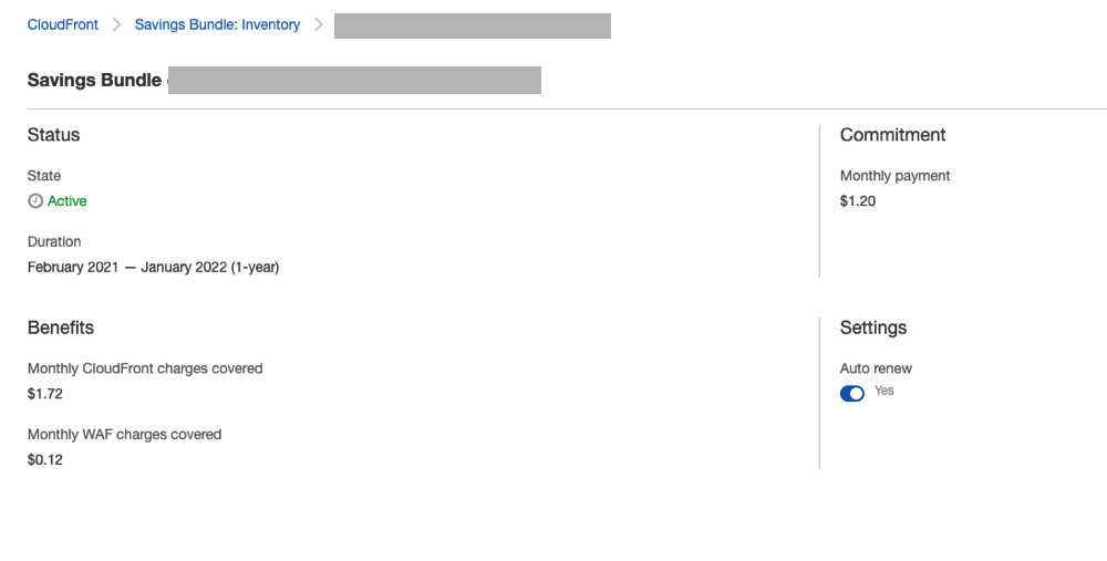 CloudFront Savings Bundle Inventory